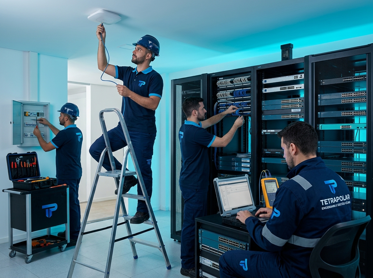 Equipamentos profissionais UniFi com identidade visual Tetrapolar